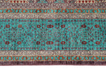 7x10 Purple and Turquoıse Turkish Tribal Rug