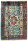 6x8 Light Blue and Gray Turkish Tribal Rug