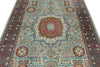 6x8 Light Blue and Gray Turkish Tribal Rug