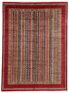 9x12 Multicolor and Red Turkish Tribal Rug