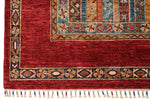 9x12 Multicolor and Red Turkish Tribal Rug