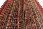 9x12 Multicolor and Red Turkish Tribal Rug