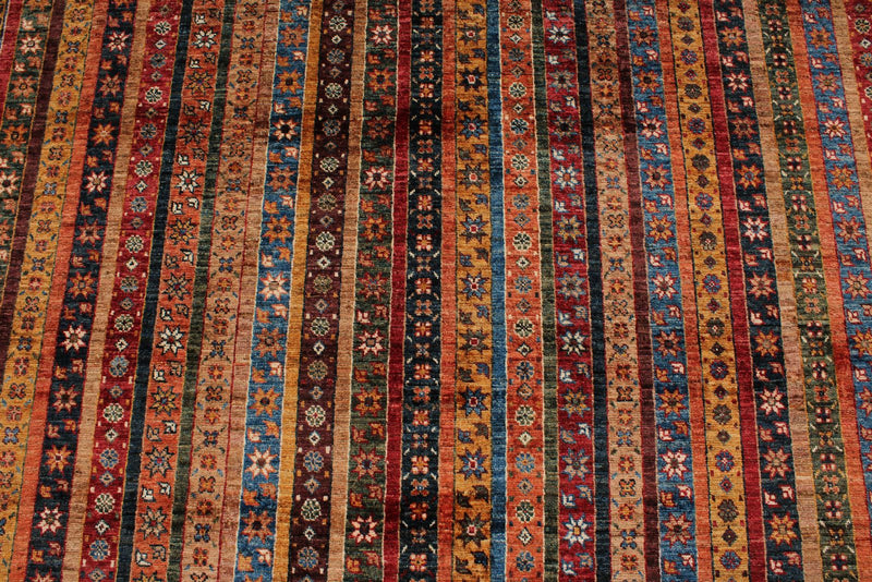 8x10 Red and Multicolor Turkish Tribal Rug