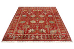 5x7 Burgundy and Multicolor Turkish Tribal Rug