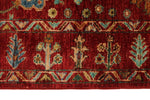 5x7 Burgundy and Multicolor Turkish Tribal Rug