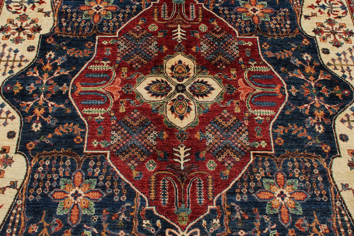 8x11 Ivory and Light Blue Persian Rug