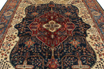 8x11 Ivory and Light Blue Persian Rug