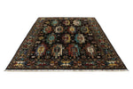 7x10 Black and Multicolor Turkish Tribal Rug