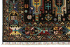 7x10 Black and Multicolor Turkish Tribal Rug