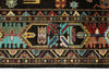 7x10 Black and Multicolor Turkish Tribal Rug