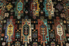 7x10 Black and Multicolor Turkish Tribal Rug