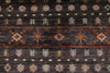 7x10 Brown and Multicolor Tribal Rug