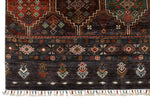 7x10 Brown and Multicolor Tribal Rug