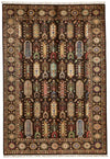 7x10 Brown and Multicolor Turkish Tribal Rug