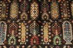 7x10 Brown and Multicolor Turkish Tribal Rug