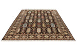 7x10 Brown and Multicolor Turkish Tribal Rug