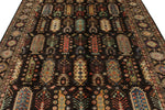 7x10 Brown and Multicolor Turkish Tribal Rug