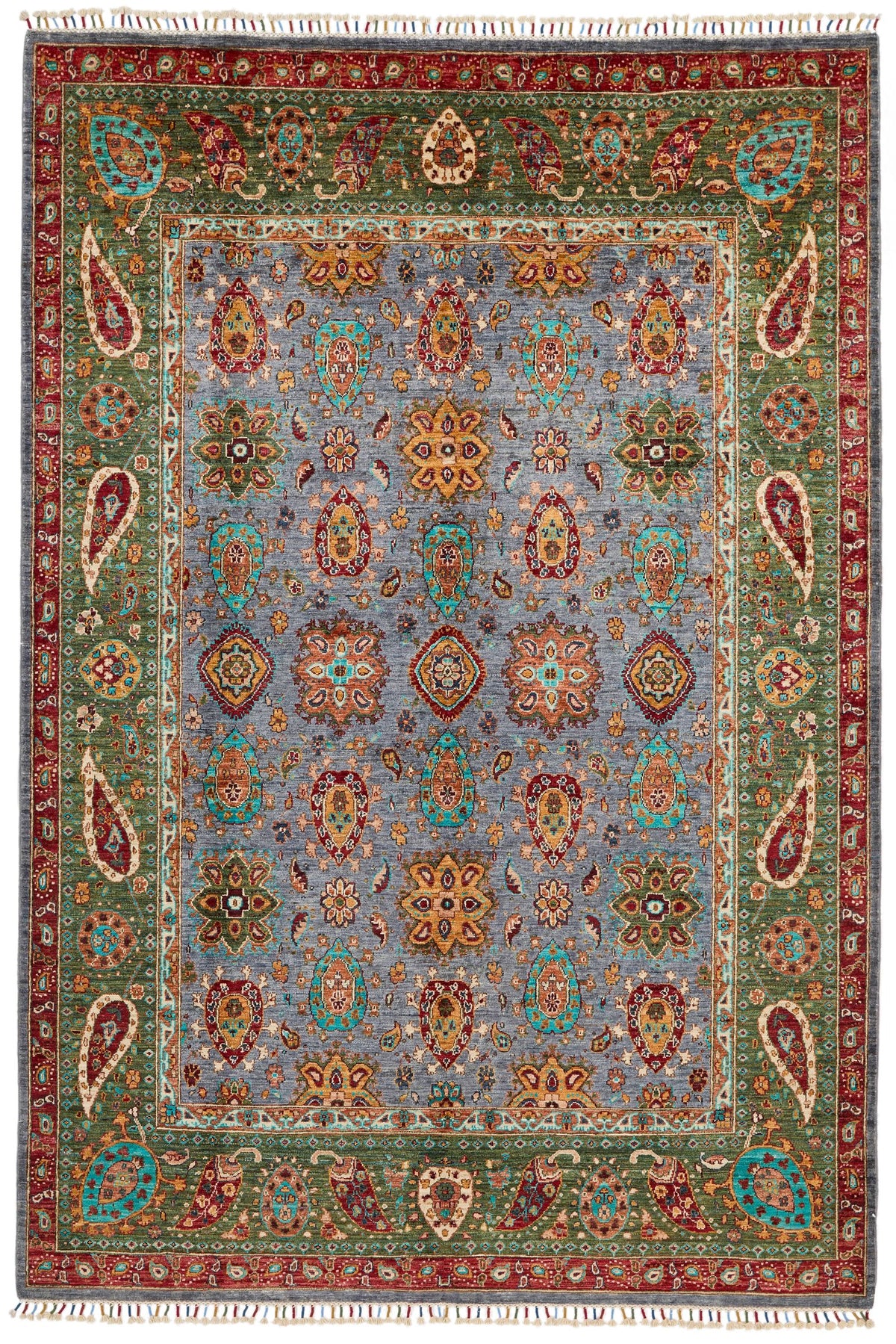 7x10 Gray and Purple Anatolian Traditional Rug