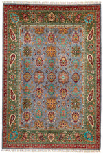 7x10 Gray and Purple Anatolian Traditional Rug