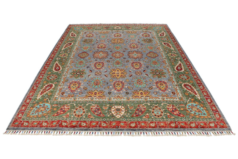 7x10 Gray and Purple Anatolian Traditional Rug