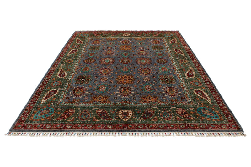 7x10 Gray and Purple Anatolian Traditional Rug