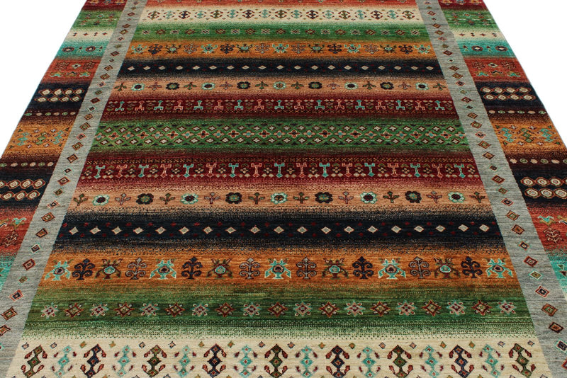 7x10 Multicolor Tribal Rug