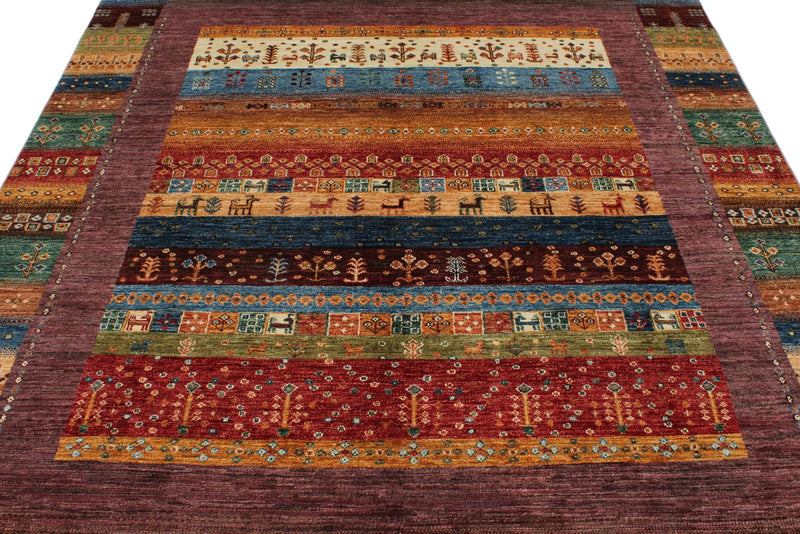 7x10 Multicolor Tribal Rug