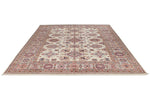 8x10 Ivory and Multicolor Kazak Tribal Rug