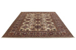 8x10 Ivory and Multicolor Kazak Tribal Rug