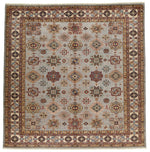 10x10 Gray and Ivory Kazak Tribal Rug