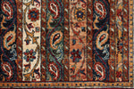 5x8 Multicolor and Red Turkish Tribal Rug