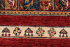 5x8 Multicolor and Red Turkish Tribal Rug
