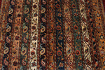 5x8 Multicolor and Red Turkish Tribal Rug