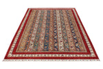 5x8 Multicolor and Red Turkish Tribal Rug