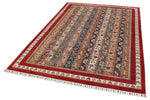 5x8 Multicolor and Red Turkish Tribal Rug