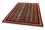5x8 Multicolor and Red Turkish Tribal Rug