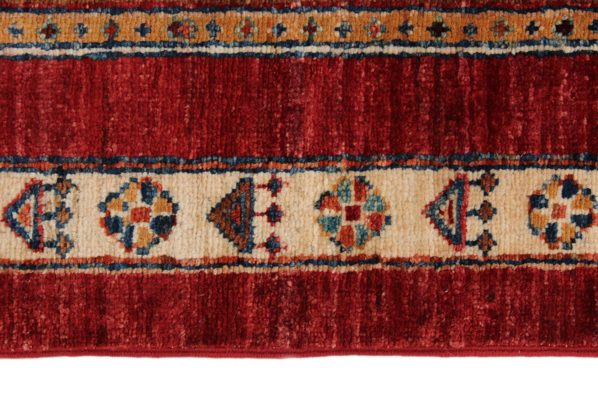 5x8 Multicolor and Red Turkish Tribal Rug