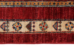 5x8 Multicolor and Red Turkish Tribal Rug