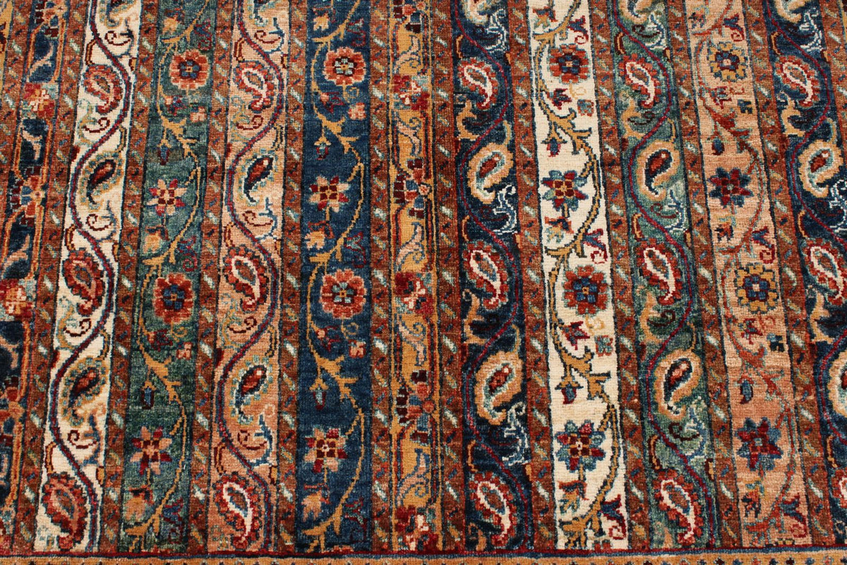 5x8 Multicolor and Red Turkish Tribal Rug