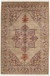 6x9 Light Camel and Multicolor Persian Rug