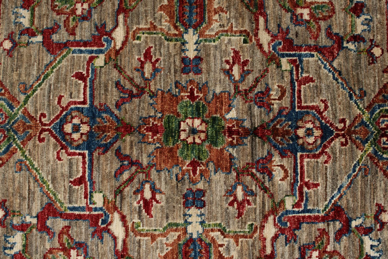 6x9 Light Camel and Multicolor Persian Rug
