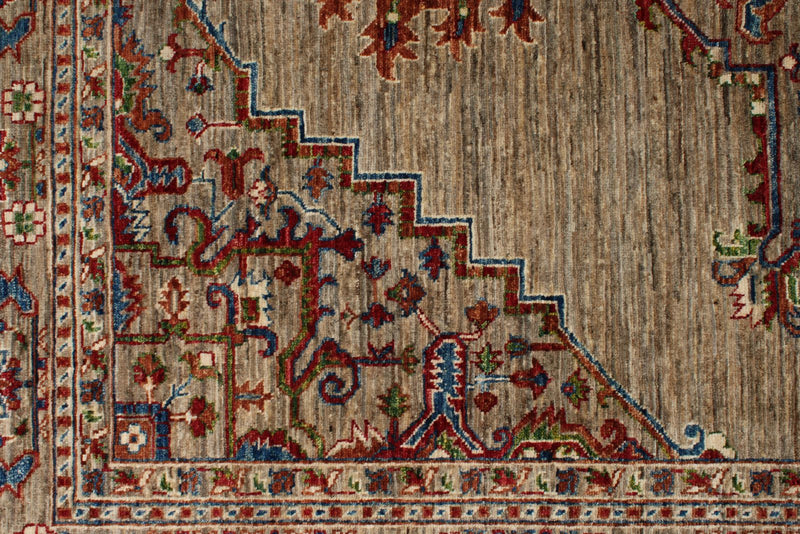 6x9 Light Camel and Multicolor Persian Rug
