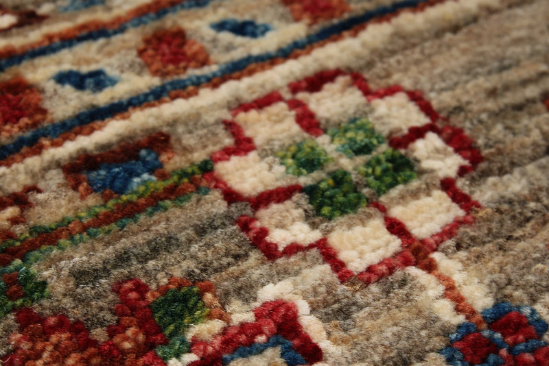 6x9 Light Camel and Multicolor Persian Rug