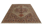 6x9 Light Camel and Multicolor Persian Rug