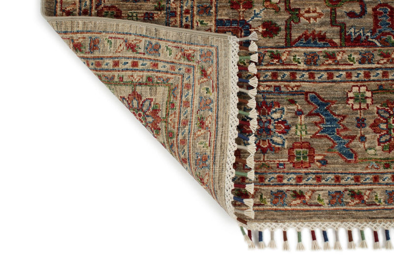 6x9 Light Camel and Multicolor Persian Rug