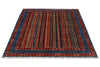 5x7 Multicolor and Navy Turkish Tribal Rug