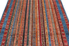 5x7 Multicolor and Navy Turkish Tribal Rug