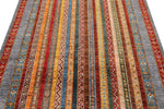 5x6 Multicolor and Gray Turkish Tribal Rug