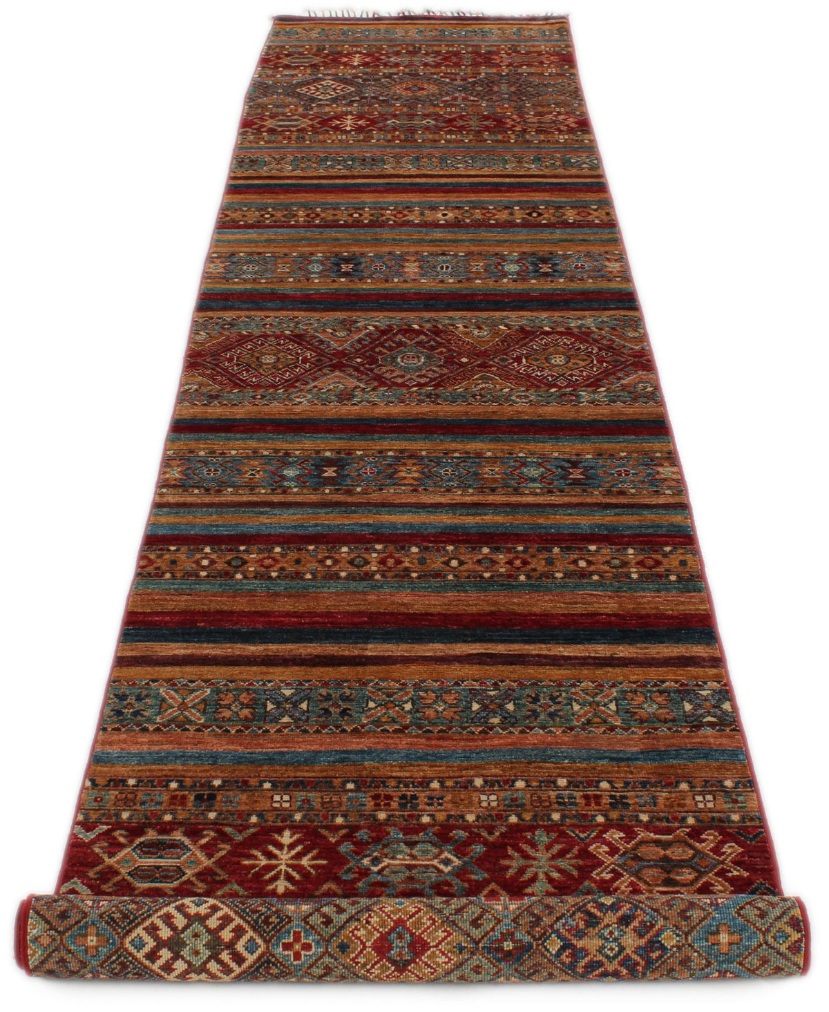 3x13 Red and Multicolor Tribal Runner