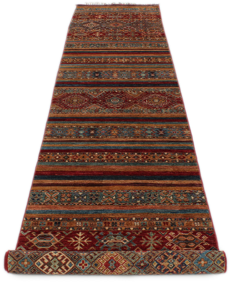 3x13 Red and Multicolor Tribal Runner